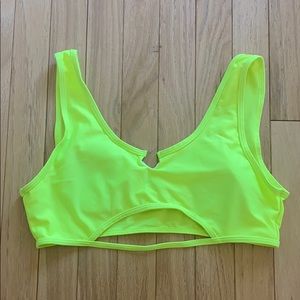 Neon green bikini top